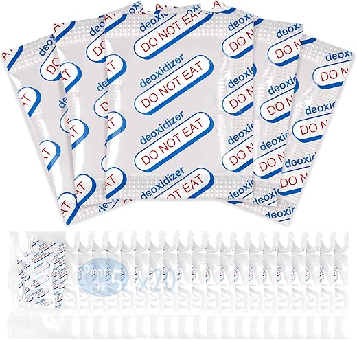 500cc Oxygen Absorbers for Food Storage - 100 Count (20x Packs of 5) - for Long Term Food Storage & Survival, Mylar Bags, Canning, Harvest Right Freeze Dryer, Dehydrated, and Preserved Foods