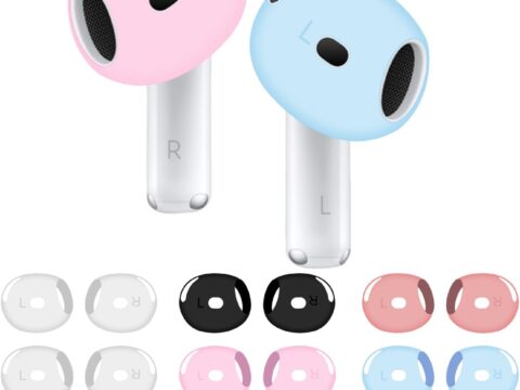 9 Pairs (Fit in Case) Ear Tips Compatible with AirPods 4, Replacement Ultra Thin Slim Silicone Eartips Earbuds Gel Cover Accessories Compatible with AirPods 4th 2024 - White Multicolor