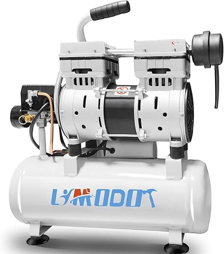 Air Compressor, Ultra Quiet, Only 60dB, 2 Gallon Steel Air Tank, Oil Free, 2.5 CFM at 90 PSI, Fast 14s Recovery Time, Ideal For Shop, Garage, Nail Gun, Pneumatic Tools, 1HP