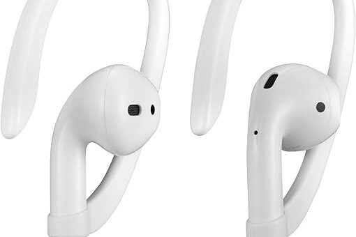 AirPods Ear Hooks Compatible with Apple AirPods 1, 2, 3, 4, Pro and Pro 2, ICARERSPACE Anti-Slip Sports Ear Hooks for AirPods 1, 2, 3, 4, Pro and Pro 2 - White