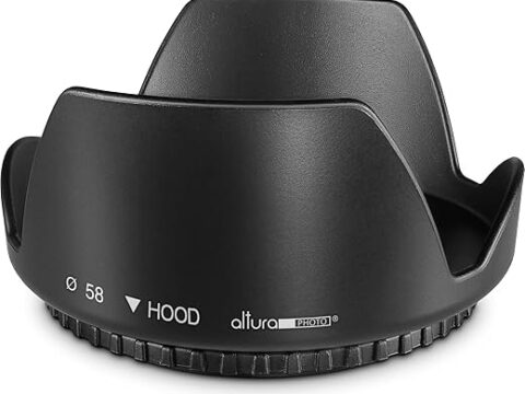 Altura Photo 58MM Tulip Flower Lens Hood for Canon EOS 77D 80D 90D Rebel T8i T7 T7i T6i T6s T6 SL2 SL3 DSLR Cameras with Canon EF-S 18-55mm f/3.5-5.6 is Lens and Select Nikon Lenses