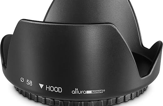 Altura Photo 58MM Tulip Flower Lens Hood for Canon EOS 77D 80D 90D Rebel T8i T7 T7i T6i T6s T6 SL2 SL3 DSLR Cameras with Canon EF-S 18-55mm f/3.5-5.6 is Lens and Select Nikon Lenses