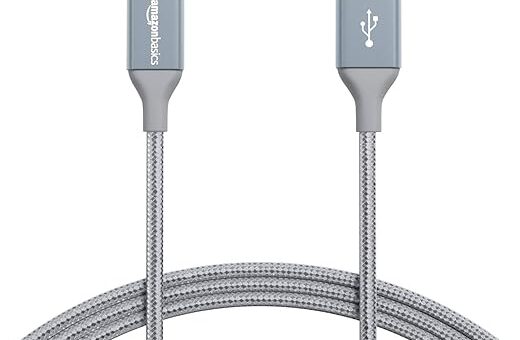 Amazon Basics USB-C to USB-A 2.0 Fast Charger Cable, Nylon Braided Cord, 480Mbps Speed, USB-IF Certified, for Apple iPhone 16/15, iPad, Samsung Galaxy, Tablets, Laptops, 6 Foot, Dark Gray