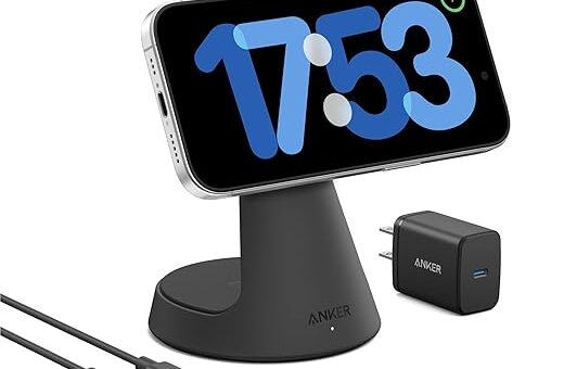 Anker MagSafe Compatible 2-in-1 Charging Stand, iPhone 16 Wireless Charger, Qi2 Certified 15W, Adjustable and Super Strong, for iPhone 16/15/14/13/12 Series, AirPods (40W USB C Adapter Included)