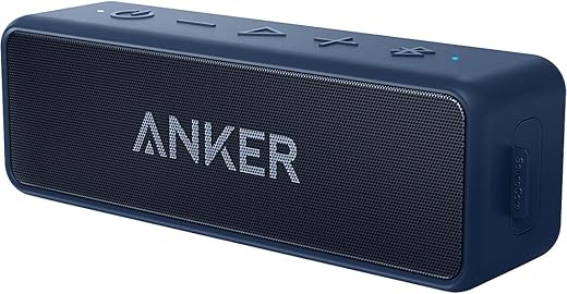 Anker Soundcore 2, 12W Dual-Driver, Portable Bluetooth Speakers for Daily Use, and Wireless , Extended Battery Life, 24-Hour Playtime, IPX7 Water Resistant, Built in Mic, 66 ft Bluetooth Range- Blue