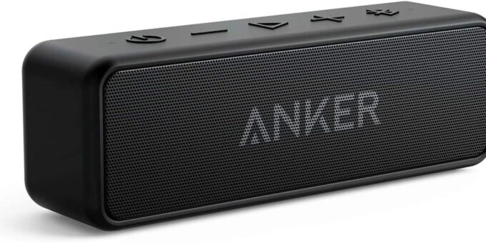 Anker Soundcore 2 Portable Bluetooth Speaker with IPX7 Waterproof, 24-Hour Playtime, Wireless Stereo Pairing, 12W Stereo Sound, Bluetooth 5, Bassup, Speaker for Home, Shower, Outdoors, Travel