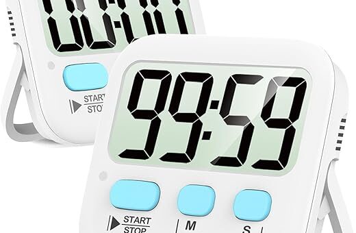 Antonki Timer, 2 Pack Timer for Kids, Kitchen Timers, Digital Timer for Cooking, Egg Timer, Classroom Timer for Teacher, Magnetic Countdown Timer for Exercise, Study, Oven - Battery Included