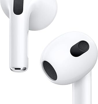 Apple AirPods (3rd Generation) Wireless Earbuds with MagSafe Charging Case. Spatial Audio, Sweat and Water Resistant, Up to 30 Hours of Battery Life. Bluetooth Headphones for iPhone