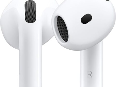 Apple AirPods 4 Wireless Earbuds, Bluetooth Headphones, Personalized Spatial Audio, Sweat and Water Resistant, USB-C Charging Case, H2 Chip, Up to 30 Hours of Battery Life, Effortless Setup for iPhone