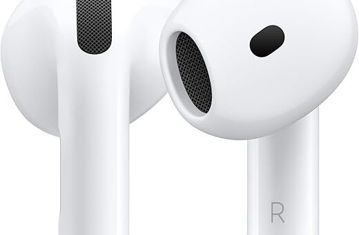 Apple AirPods 4 Wireless Earbuds, Bluetooth Headphones, Personalized Spatial Audio, Sweat and Water Resistant, USB-C Charging Case, H2 Chip, Up to 30 Hours of Battery Life, Effortless Setup for iPhone