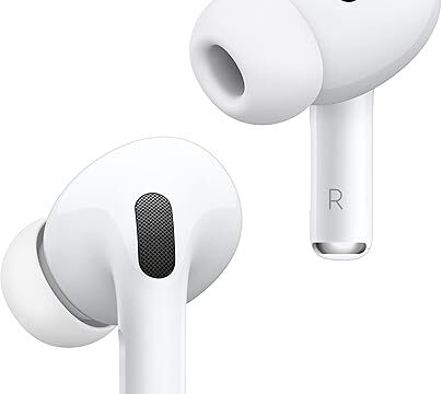 Apple AirPods Pro 2 Wireless Earbuds, Active Noise Cancellation, Hearing Aid Feature, Bluetooth Headphones, Transparency, Personalized Spatial Audio, High-Fidelity Sound, H2 Chip, USB-C Charging