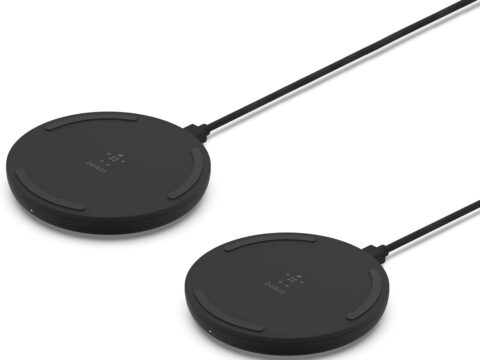 Belkin Quick Charge Wireless Charging Pad - 10W Qi-Certified Charger Pad for Apple iPhone, Samsung Galaxy, Airpods Pro & More, Charge While Listening to Music, Streaming Videos - 2-Pack Black (No PSU)