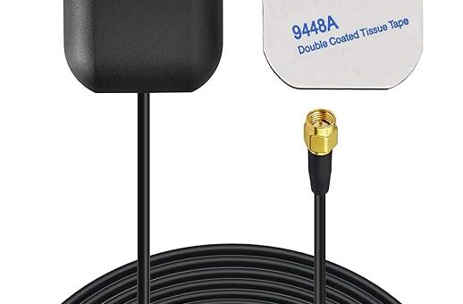 Bingfu Vehicle Waterproof Active GPS Navigation Antenna with SMA Male Connector for Car Stereo Head Unit GPS Navigation System Module Truck Marine Boat GPS Tracker Locator Real Time Tracking