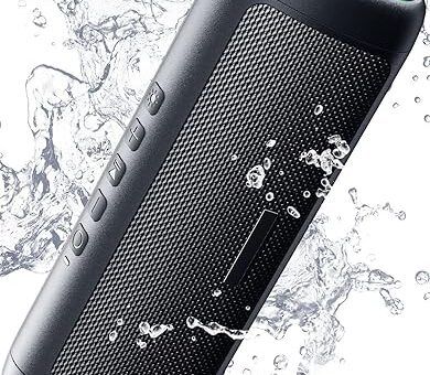 Bluetooth Speaker with HD Sound, Portable Wireless, IPX5 Waterproof, Up to 20H Playtime, TWS Pairing, BT5.3, for Home/Party/Outdoor/Beach, Electronic Gadgets, Birthday Gift (Black)