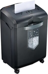 Bonsaii Paper Shredder, 18-Sheet 60-Minutes Shredder for Office Heavy Duty Cross-Cut Shredder with 6 Gallon Pullout Basket 4 Casters(C149-C)