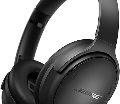 Bose QuietComfort Bluetooth Headphones, Wireless Headphones, Over Ear Noise Cancelling Headphones with Mic, Up To 24 Hours of Battery Life, Black