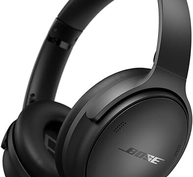 Bose QuietComfort Bluetooth Headphones, Wireless Headphones, Over Ear Noise Cancelling Headphones with Mic, Up To 24 Hours of Battery Life, Black