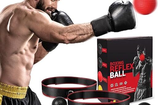 Boxing Reflex Ball Headband Set - Includes 4 Different Balls and 2 Adjustable Headbands for Beginner Proficiency Improvement, Great Boxing Equipment