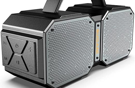 BUGANI Bluetooth Speaker, Shock Portable Bluetooth Speaker, Bluetooth 5.3, Waterproof, Wireless Speakers, 60W Super Power, Outdoor Speaker, Black(New Model)