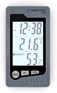 BZ05 Indoor Thermohygrometer | 32-122°F Advanced LCD Display | Monitors Room Temperature, Humidity, Time/Date | Features Historical Min/Max Values | Integrated Alarm with Snooze Function