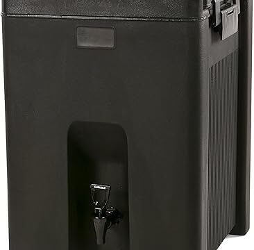 Carlisle FoodService Products Cateraide Insulated Beverage Dispenser with Handles for Catering, Kitchen, and Restaurants, Plastic, 10 Gallons, Black