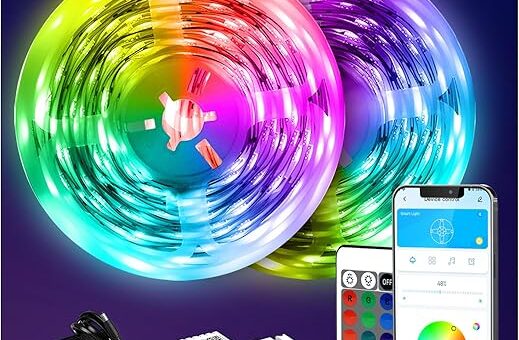 DAYBETTER LED Strip Lights 130ft Lights Strip for Bedroom, Desk, Indoor Room Bedroom Brithday Gifts RGB Decor with Remote and 24V Power Supply