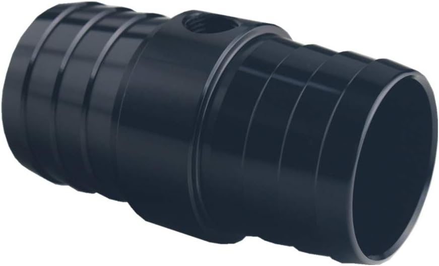 DEWHEL 1-1/4" Hose w/ 1/8" NPT Steam Port Adapter Top Radiator LS Swap Coolant (Black)