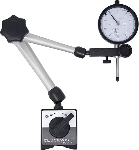 Dial Indicator with Magnetic Base Holder Stand, DIMR-0105 0-1 inch