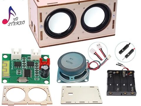 DIY Bluetooth Speaker Box Kit Electronic Sound Amplifier - Build Your Own Portable Wood Case Bluetooth Speaker Sound - Science Experiment and STEM Learning for Kids, Teens and Adults