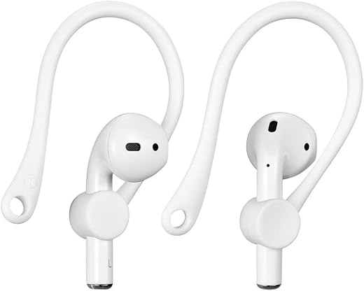 Ear Hooks Compatible with Apple AirPods Pro 2, Pro, 3, 2 and 1, ICARERSPACE AirPods Ear Hooks for Running, Jogging, Cycling, Gym - White