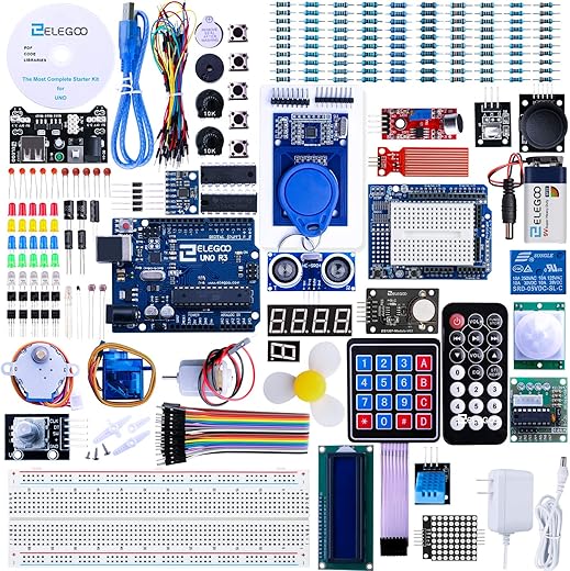 ELEGOO UNO R3 Project Most Complete Starter Kit with Tutorial Compatible with Arduino IDE (200+ Components)