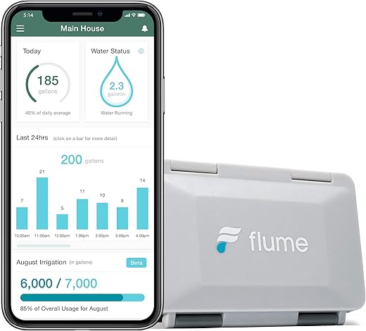 Flume 2 Smart Home Water Monitor & Water Leak Detector: Detect Water Leaks Before They Cause Damage. Monitor Your Water Use to Reduce Waste Installs in Minutes, No Plumbing Required