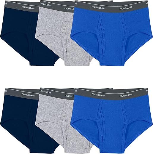 Fruit of the Loom Men's Cotton Briefs, Tag Free & Moisture Wicking, Assorted Color Multipacks