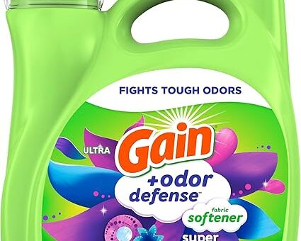 Gain + Odor Defense Liquid Fabric Softener, Super Fresh Blast Scent, 140 oz 190 Loads, HE Compatible