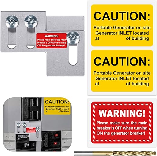 Generator Interlock for Thomas & Betts, Challenger, Westinghouse 150 or 200 Amp Panels with 1 to 1 1/8 Inches Spacing, Silver