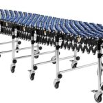 Global Industrial 24"W Portable Flexible & Expandable Conveyor, Nylon Skate Wheels, 6'2" to 24'8"