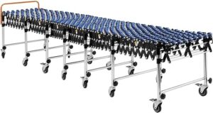 Global Industrial 24"W Portable Flexible & Expandable Conveyor, Nylon Skate Wheels, 6'2" to 24'8"