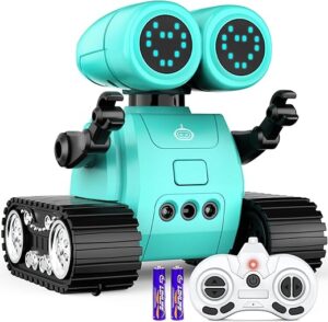 Hamourd Robot Toys - Kids Toys Rechargeable RC Robots with Gesture Sensing, Walkie-Talkie, Flexible Head & Arms, Programming Motion, Dance Moves, Music, Shining LED Eyes, Girls Boys Toys Birthday