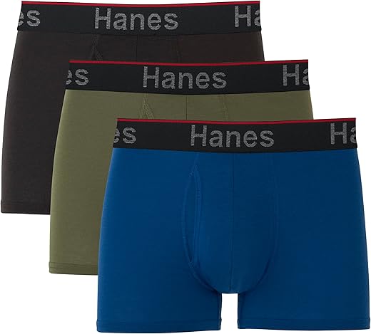 Hanes Total Support Pouch Men's Boxer Brief Underwear, Anti-Chafing, Moisture-Wicking Odor Control, 3-Pack (Reg or Long Leg)