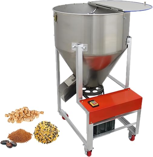 HayWHNKN Dry Powder Mixer Feed Mixer Blender 165lbs Wet Dry Power Mixing Machine 304 Stainless Steel Particle Granule Blender 110v 3kw