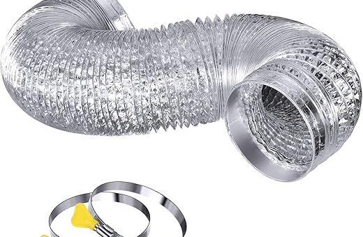 Heavy Duty Dryer Vent Duct Hose 4 inch 10 FT,Extra Thick Aluminum Foil Flexible Transition Duct Kit with Collars,Easy Installation