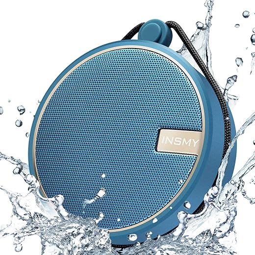 INSMY C12 IPX7 Waterproof Shower Bluetooth Speaker, Portable Small Speaker, Speakers Bluetooth Wireless Loud Clear Sound Support TF CSuard ction Cup for Outdoor Kayak Canoe Beach Gift (Navy)