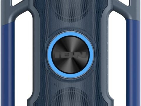 Ion Party Splash Waterproof Bluetooth-Enabled Speaker with Party Starter Lights (Grey) (Renewed)