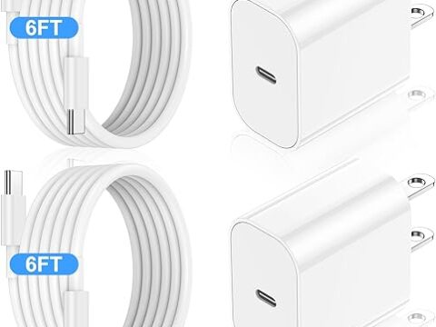 iPhone 16 15 Fast Charger Block and 6ft USB C to C Cable Cord Long for Apple iPhone 16 Pro Max/16 Pro/15 Plus/15 Pro Max/iPad 12.9/11 inch/Air/Mini, Type C Wall Charging Power Adapter Plug Cube Brick