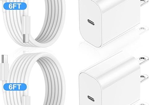 iPhone 16 15 Fast Charger Block and 6ft USB C to C Cable Cord Long for Apple iPhone 16 Pro Max/16 Pro/15 Plus/15 Pro Max/iPad 12.9/11 inch/Air/Mini, Type C Wall Charging Power Adapter Plug Cube Brick