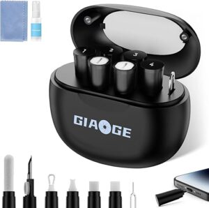 iPhone Cleaning Kit for Charging Port, Multi-10 in 1 Airpod Cleaner Kit, Phone Cleaning Tool, Repair for iPhone and Type-C Data Cable, Camera, Earbud, Speaker, Electronic Screen, Portable Storage Case