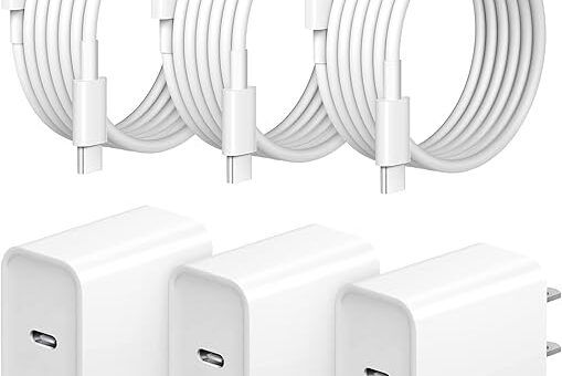 iPhone Fast Charger 3+3Pack 20W USB C Wall Charger with 6FT Fast Charging Cable Compatible with iPhone 14/13/12/11/Pro/Pro Max