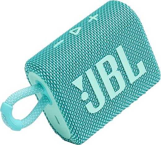 JBL Go 3 - Portable Mini Bluetooth Speaker, big audio and punchy bass, IP67 waterproof and dustproof, 5 hours of playtime, speaker for home, outdoor and travel (Teal)