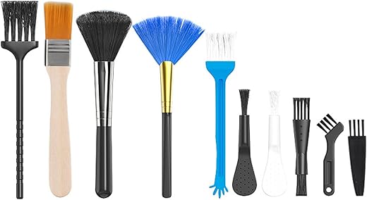 Keyboard Brush, Small Nylon Anti Static Brush Computer Keyboard Laptop Cleaning Brush Kit for Electronic Devices Such As Computer Motherboard Fans Dust Removal Cleaning Brush (10 Pcs)