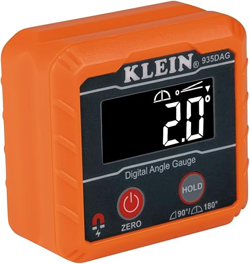 Klein Tools 935DAG Digital Electronic Level and Angle Gauge, Measures 0 - 90 and 0 - 180 Degree Ranges, Measures and Sets Angles